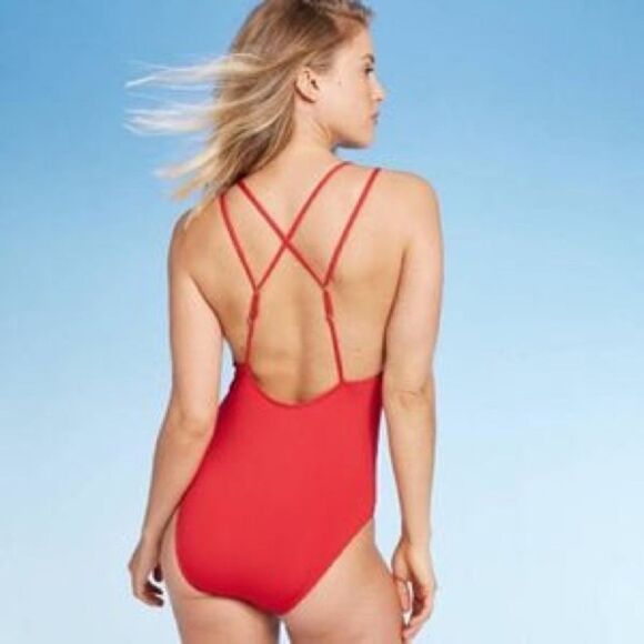 NWT - Sunn Lab Swim Women's Strappy Back One Piece Swimsuit-Large - Picture 2 of 5